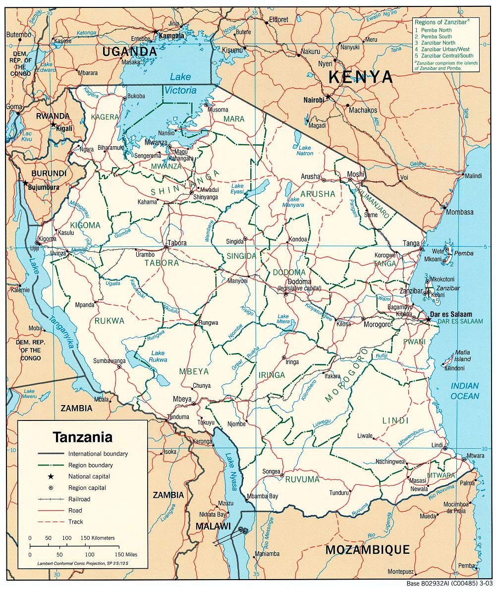 tanzanie politique carte